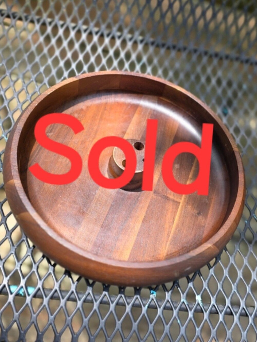 Vintage Wooden Round Nut Bowl